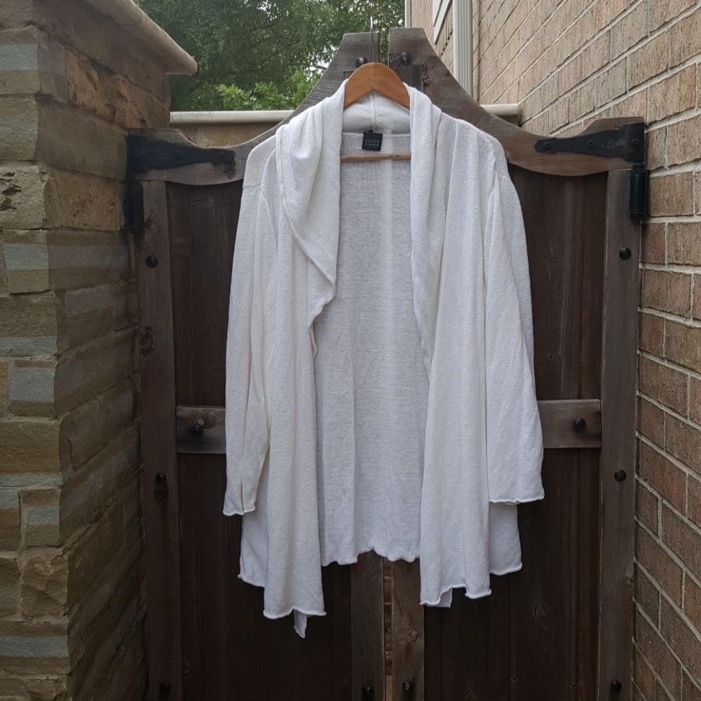 Eileen Fisher Shawl Linen Sweater